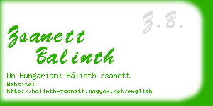 zsanett balinth business card